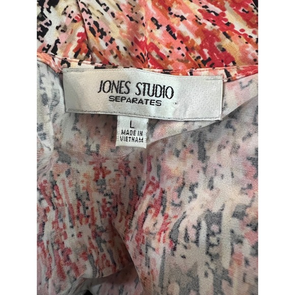 Jones Studio Sleeveless Blouse Abstract Print Casual Top L - Picture 2 of 3
